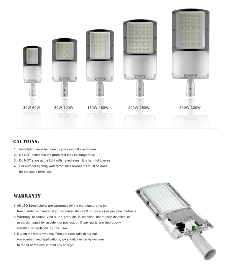 100w led street light head